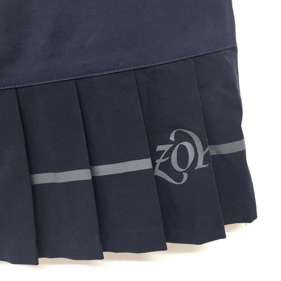 ZOY（ゾーイ） 【美品】ゾーイ スカート ネイビー 後裾プリーツ ロゴ