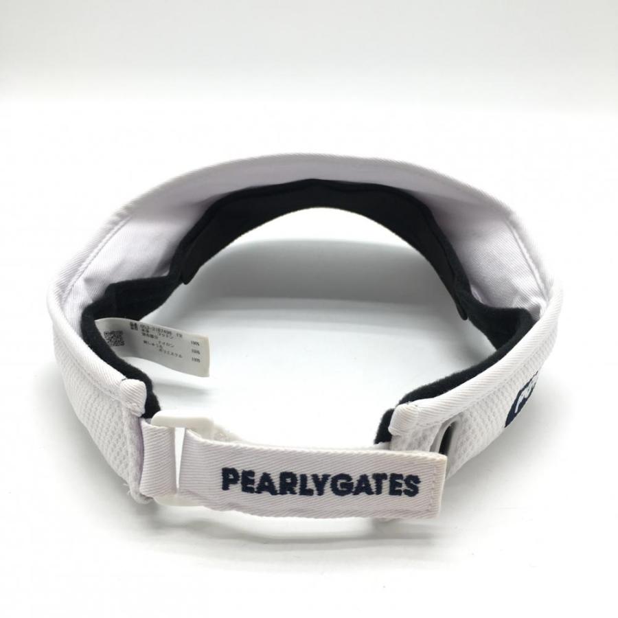 PEARLY GATES（パーリーゲイツ） サンバイザー 白×ブルー つば英字