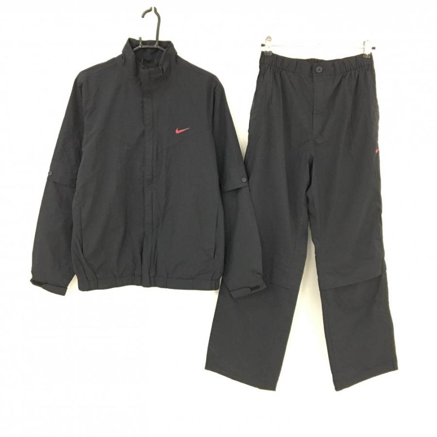 美品 使用2回 ナイキ NIKE L レインウェア ゴルフ 黒 ブラック カッパ NIKE（ナイキ） 【美品】ナイキ レインウェア(2WAYジャケット×パンツ