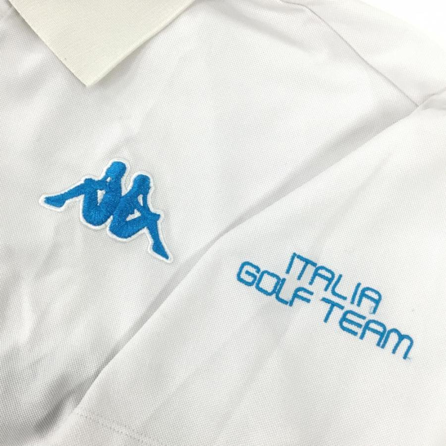 【美品】 Kappa ITALIA　ゴルフウェア　半袖ポロシャツ　ロングパンツ Kappa（カッパ） 半袖ポロシャツ 白 ロゴブルー イタリア国旗 メンズ O