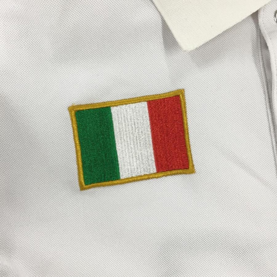 Kappa（カッパ） 半袖ポロシャツ 白 ロゴブルー イタリア国旗 メンズ O
