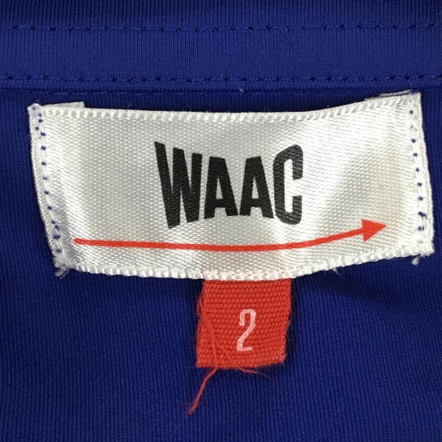 WAAC 【美品】ワック 半袖ポロシャツ ブルー ロゴプリント レディース