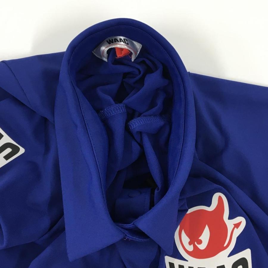 WAAC 【美品】ワック 半袖ポロシャツ ブルー ロゴプリント レディース