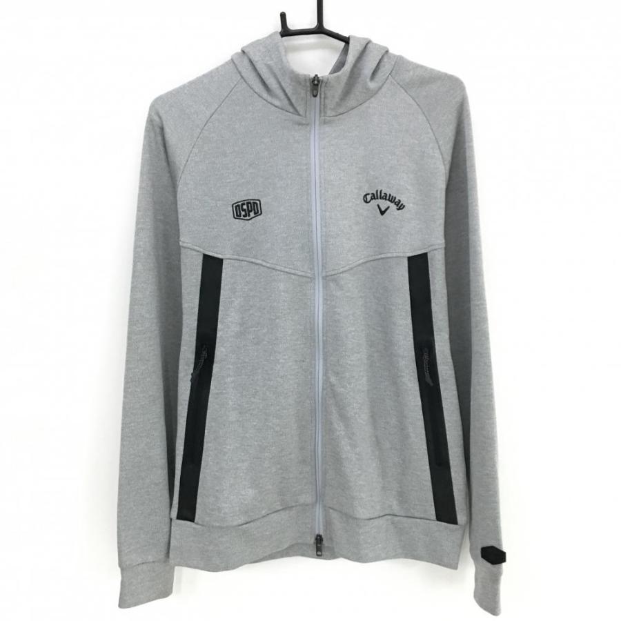 Callaway（キャロウェイ） ジップパーカー 杢グレー×黒 ロゴ刺しゅう