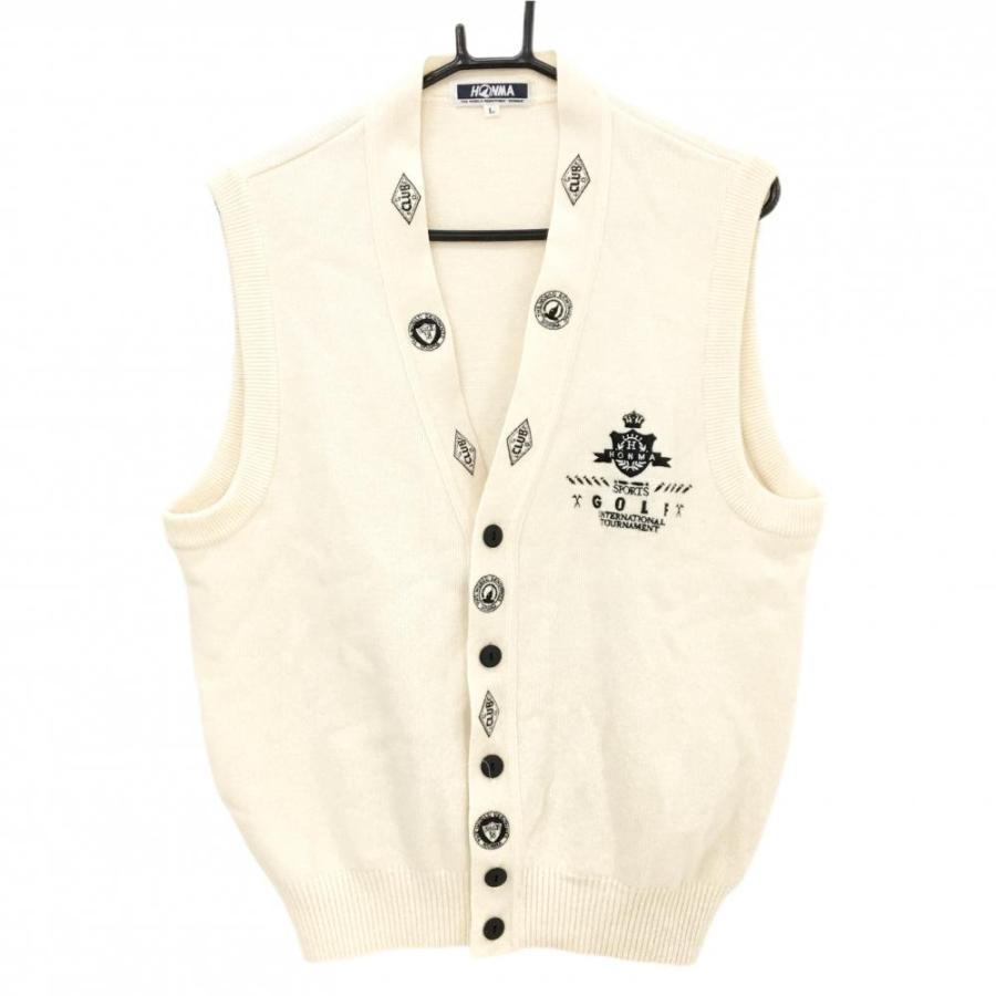 HONMA GOLF（本間ゴルフ） ホンマ ニットベスト アイボリー ロゴ
