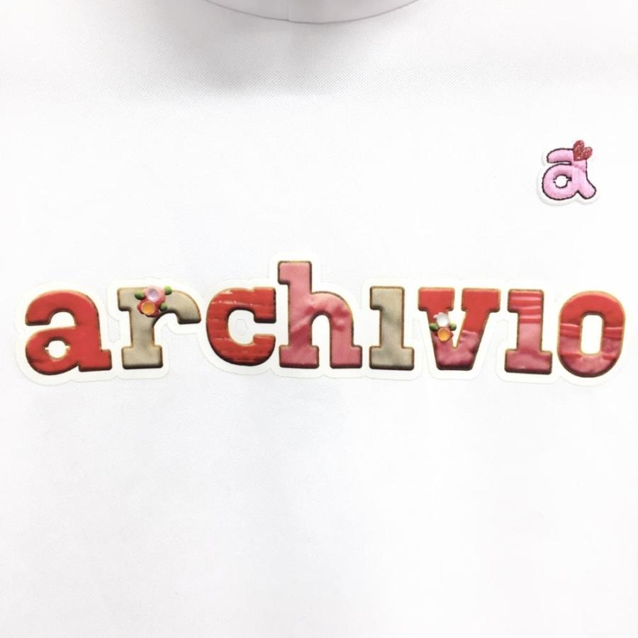 archivio（アルチビオ） 襟付ノースリーブシャツ 白 フロントロゴ