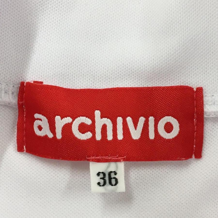 archivio（アルチビオ） 襟付ノースリーブシャツ 白 フロントロゴ