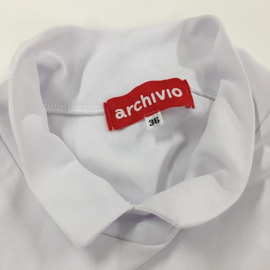 archivio（アルチビオ） 襟付ノースリーブシャツ 白 フロントロゴ