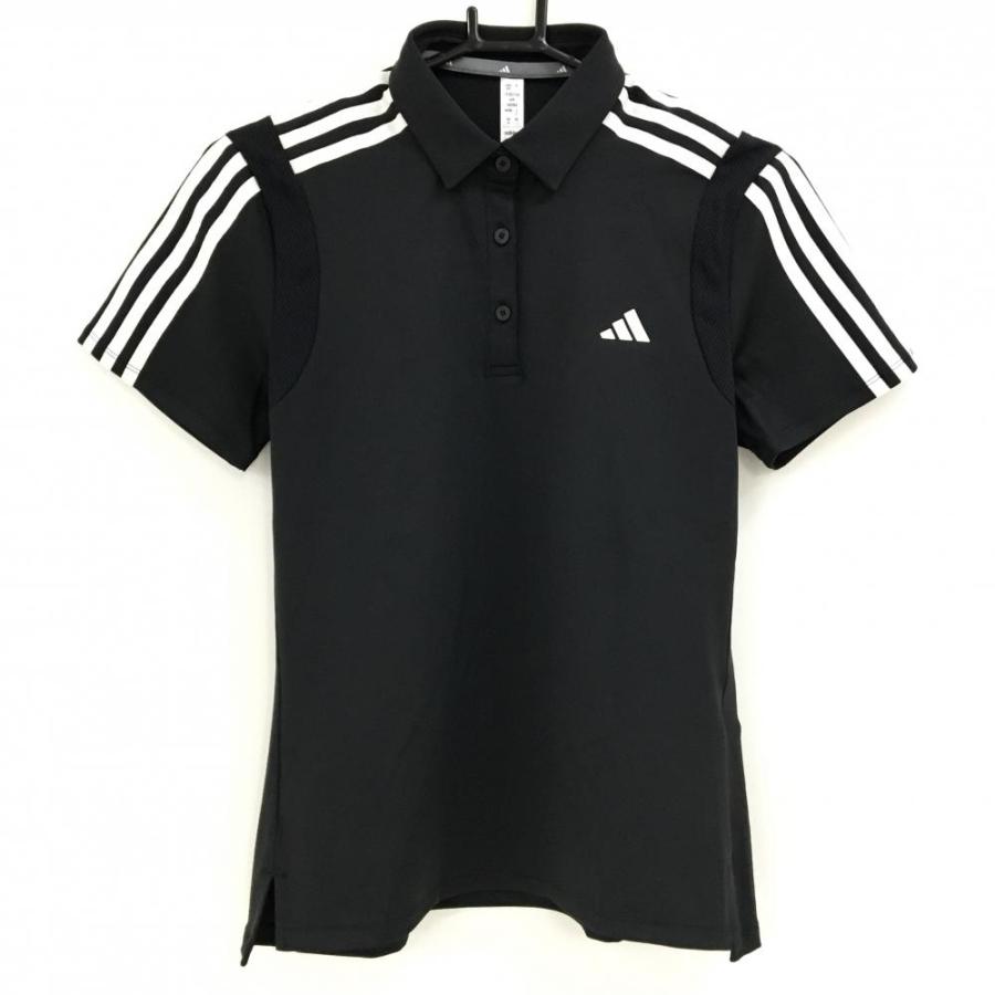 新品✨アディダスゴルフ　上下　半袖ポロシャツ　ロゴプリントスカート　黒　L adidas（アディダス） 【新品】アディダス 半袖ポロシャツ 黒×白 肩
