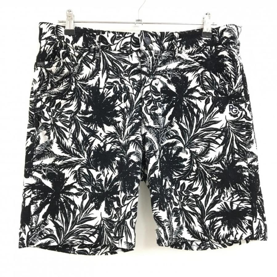 PEARLY GATES golf用ハーフパンツ　サイズ5 PEARLY GATES（パーリーゲイツ） ハーフパンツ 白×黒 リーフ柄