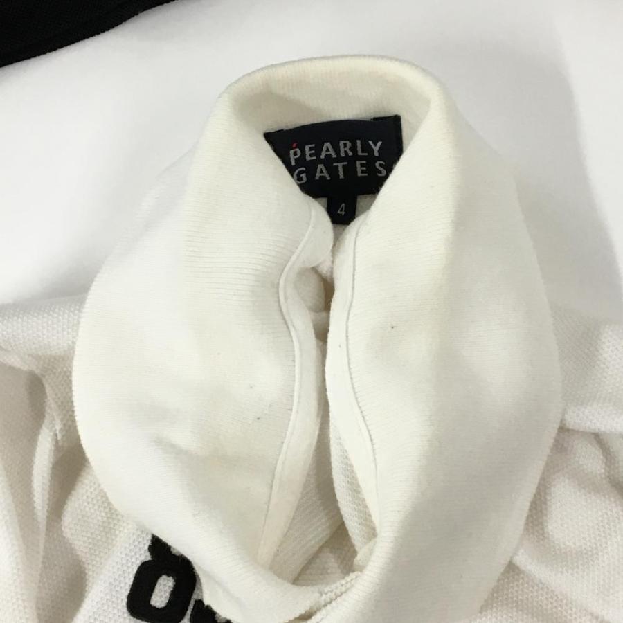 ⁠美品 パーリーゲイツ 半袖 ポロシャツ 4 メンズ 白 PG89 ロゴ⁠ PEARLY GATES（パーリーゲイツ） 半袖ポロシャツ 白 袖ロゴ刺しゅう
