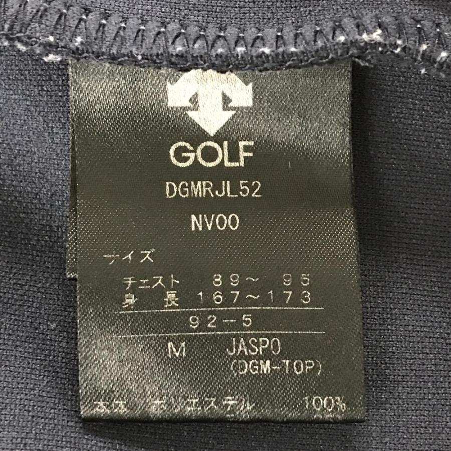 DESCENTE GOLF デサントゴルフ ジップパーカー ネイビー×白 ヘキサゴン