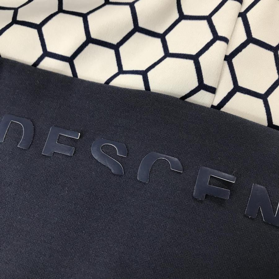 DESCENTE GOLF デサントゴルフ ジップパーカー ネイビー×白 ヘキサゴン