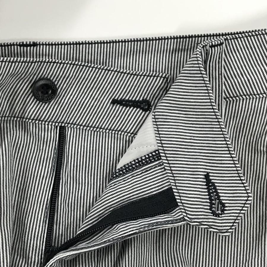 CHERVO（シェルボ） パンツ ネイビー×白 細ストライプ ストレッチ