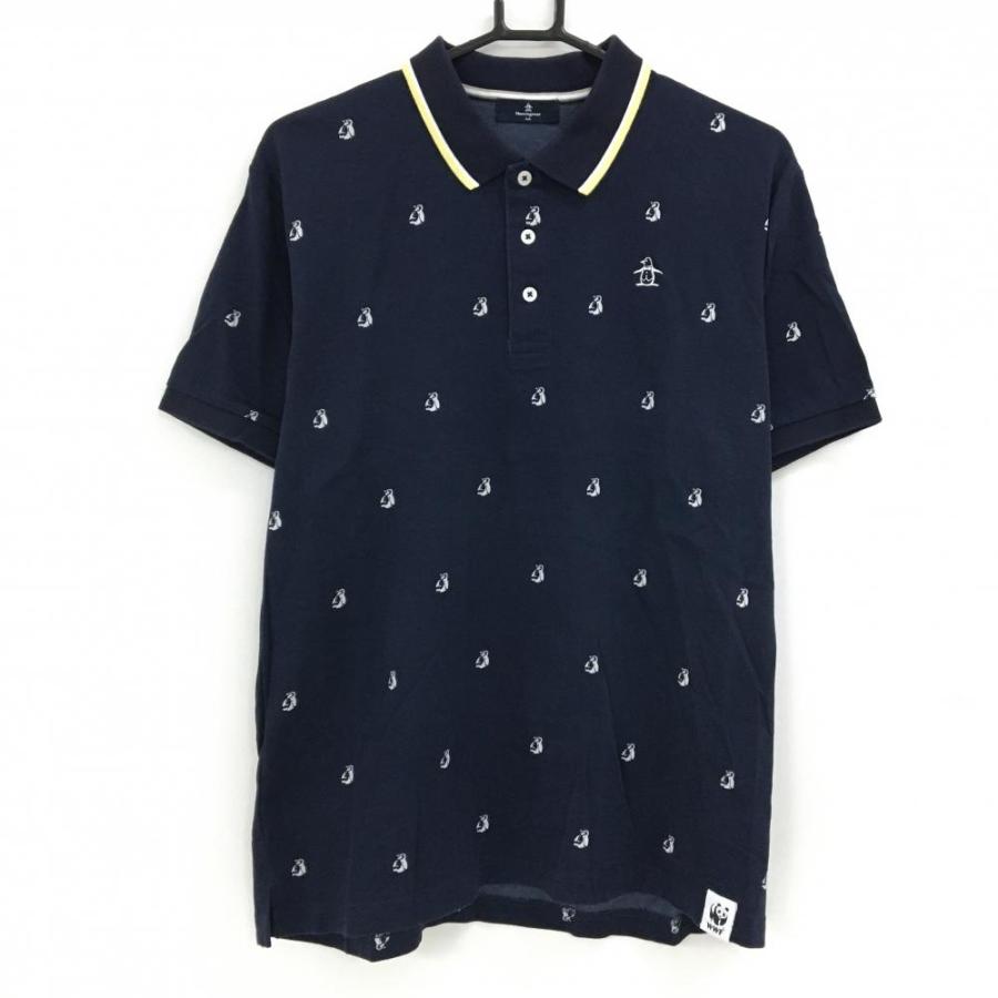 Munsingwear（マンシングウェア） 半袖ポロシャツ ネイビー×白