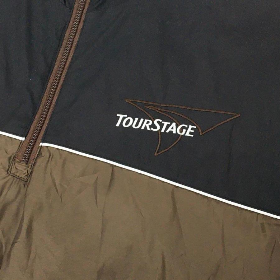 TOURSTAGE 【美品】ツアーステージ 半袖中綿ブルゾン ブラウン×黒