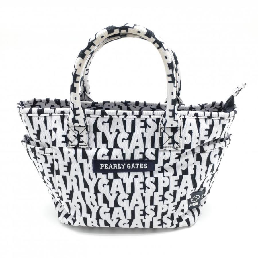 PEARLY GATES（パーリーゲイツ） カートバッグ 白×ネイビー ロゴ総柄