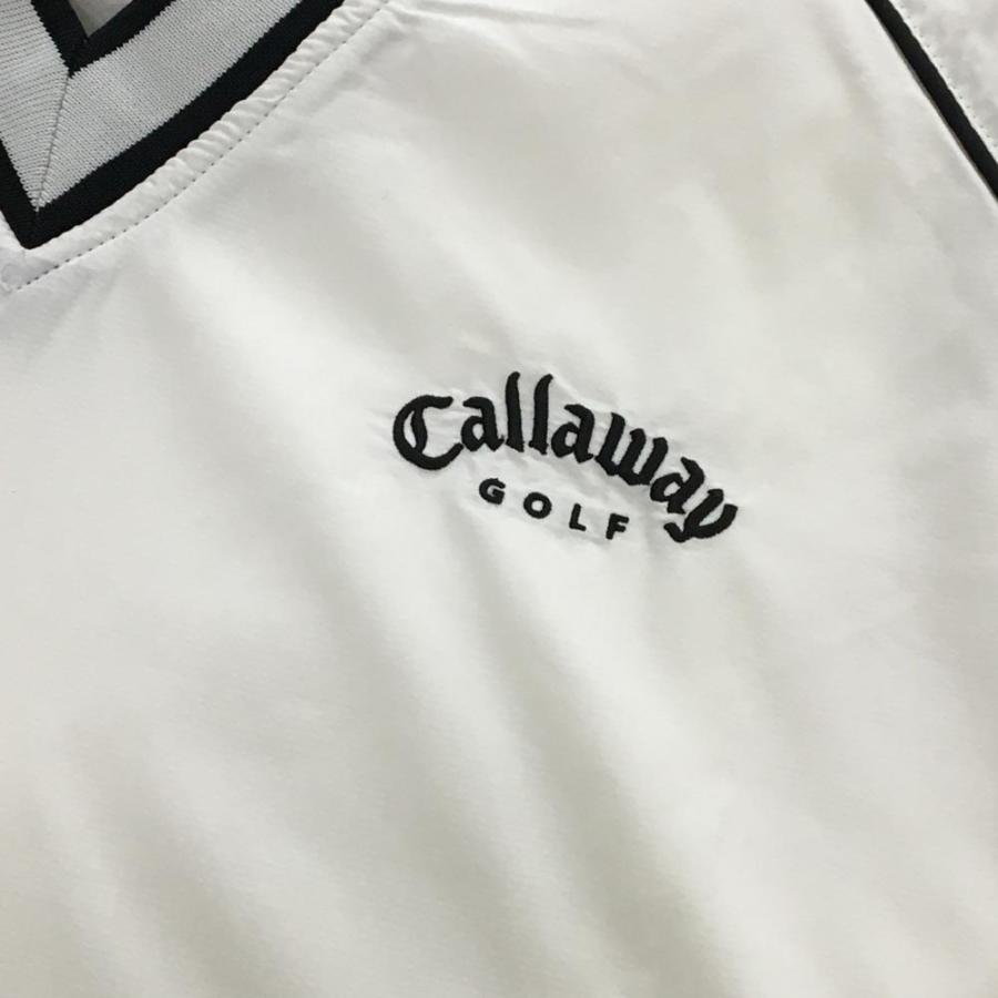 Callaway（キャロウェイ） 2WAYスニード 白×黒 ロゴ刺しゅう 袖着脱可