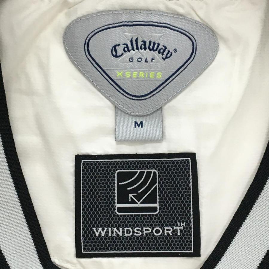 Callaway（キャロウェイ） 2WAYスニード 白×黒 ロゴ刺しゅう 袖着脱可
