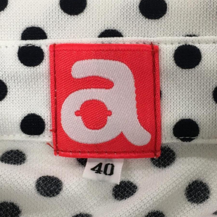 archivio（アルチビオ） 半袖ポロシャツ 白×ダークネイビー ドット