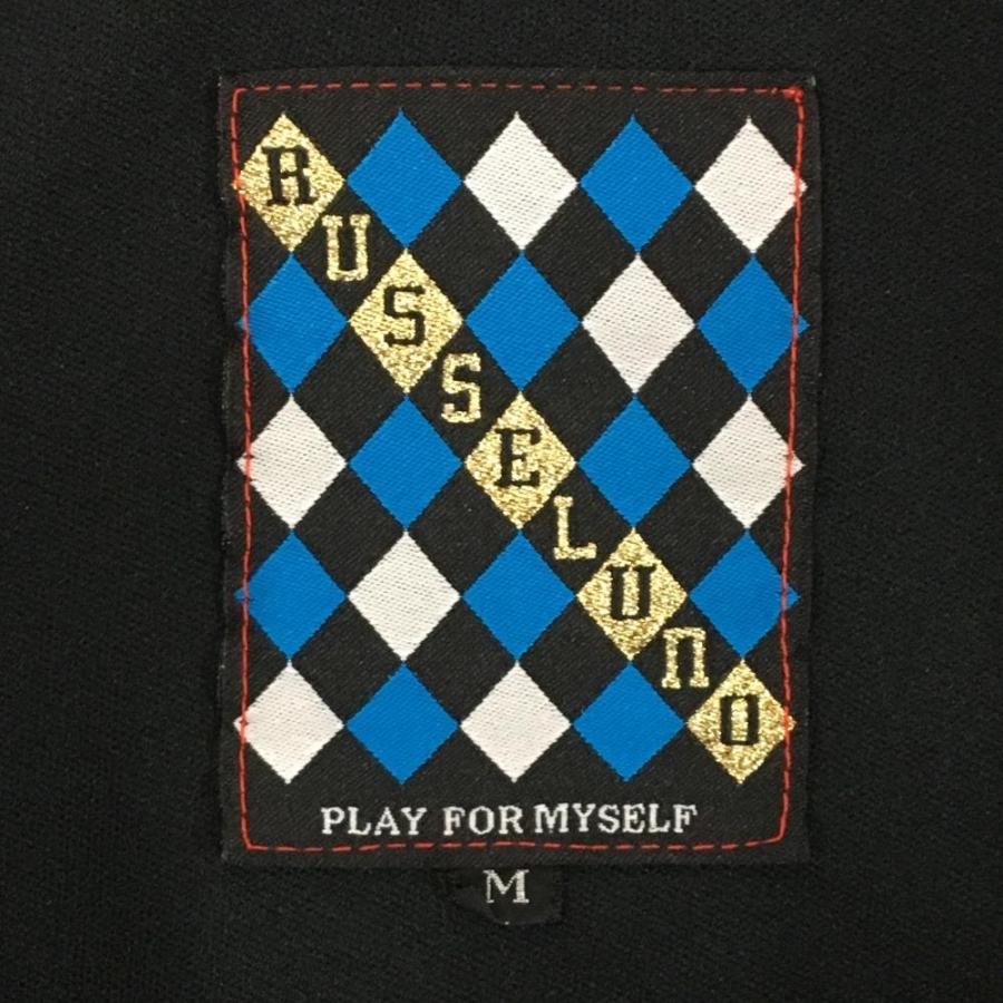 Russeluno（ラッセルノ） ジャケットブルゾン 黒×レッド×白 胸ロゴ