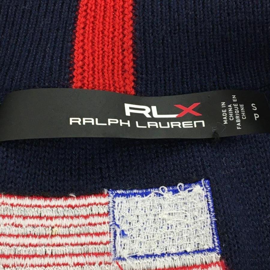 RLX 【超美品】RLXラルフローレン ニットジップベスト ネイビー 背面一