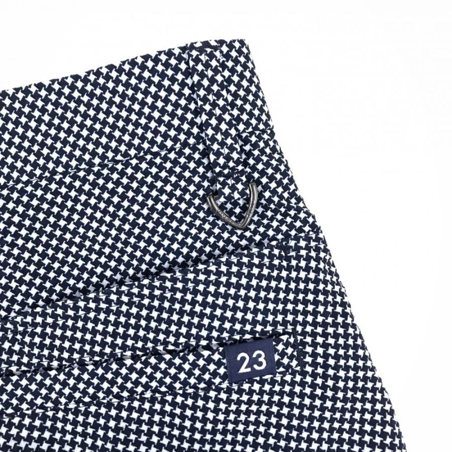 23区GOLF 【新品】23区ゴルフ パンツ ネイビー×白 千鳥格子風 撥水
