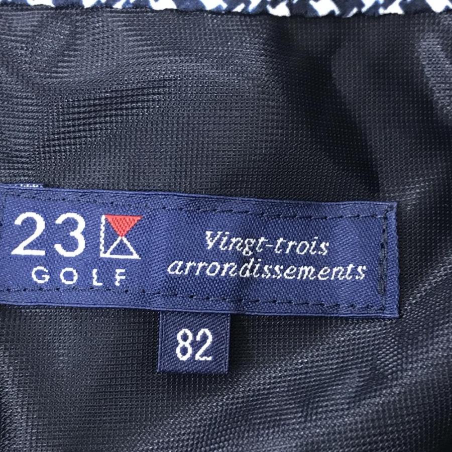 23区GOLF 【新品】23区ゴルフ パンツ ネイビー×白 千鳥格子風 撥水