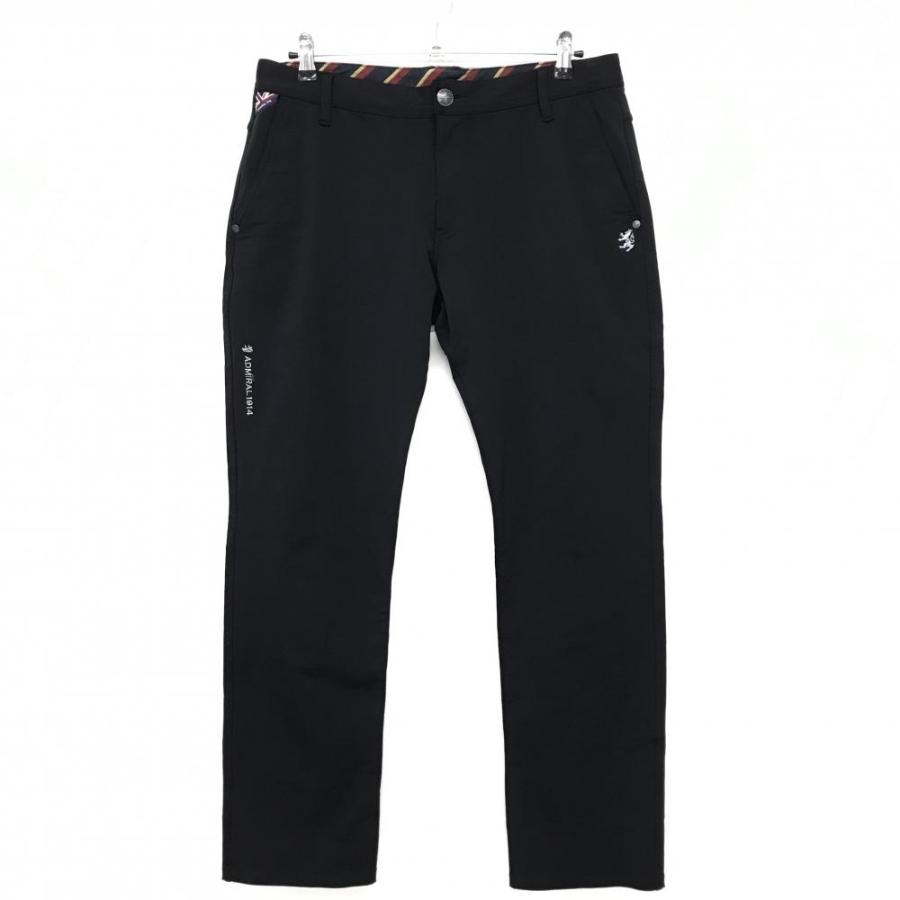 Admiral（アドミラル） パンツ 黒×グレー ロゴ刺しゅう ストレッチ