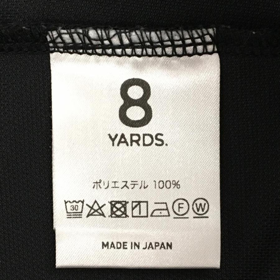 美品】ハチヤーズ 半袖ハイネックシャツ 黒×白 ハーフジップ ワッペン