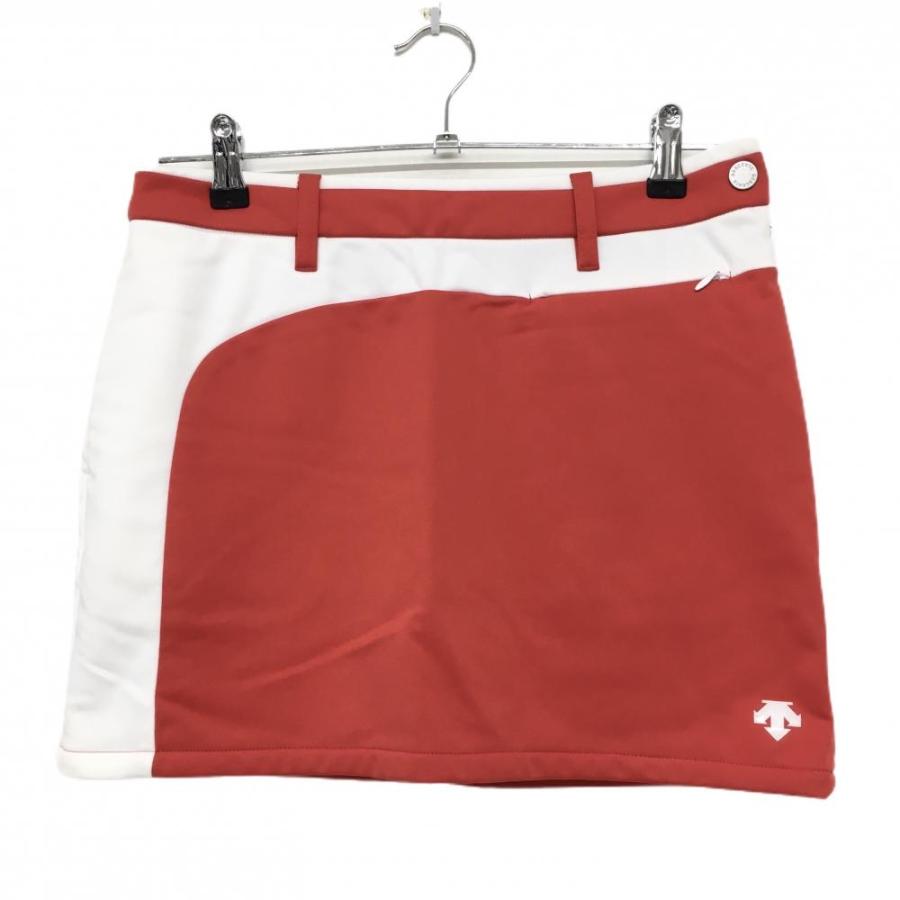 DESCENTE GOLF 【超美品】デサントゴルフ スカート レッド×白 裏起毛
