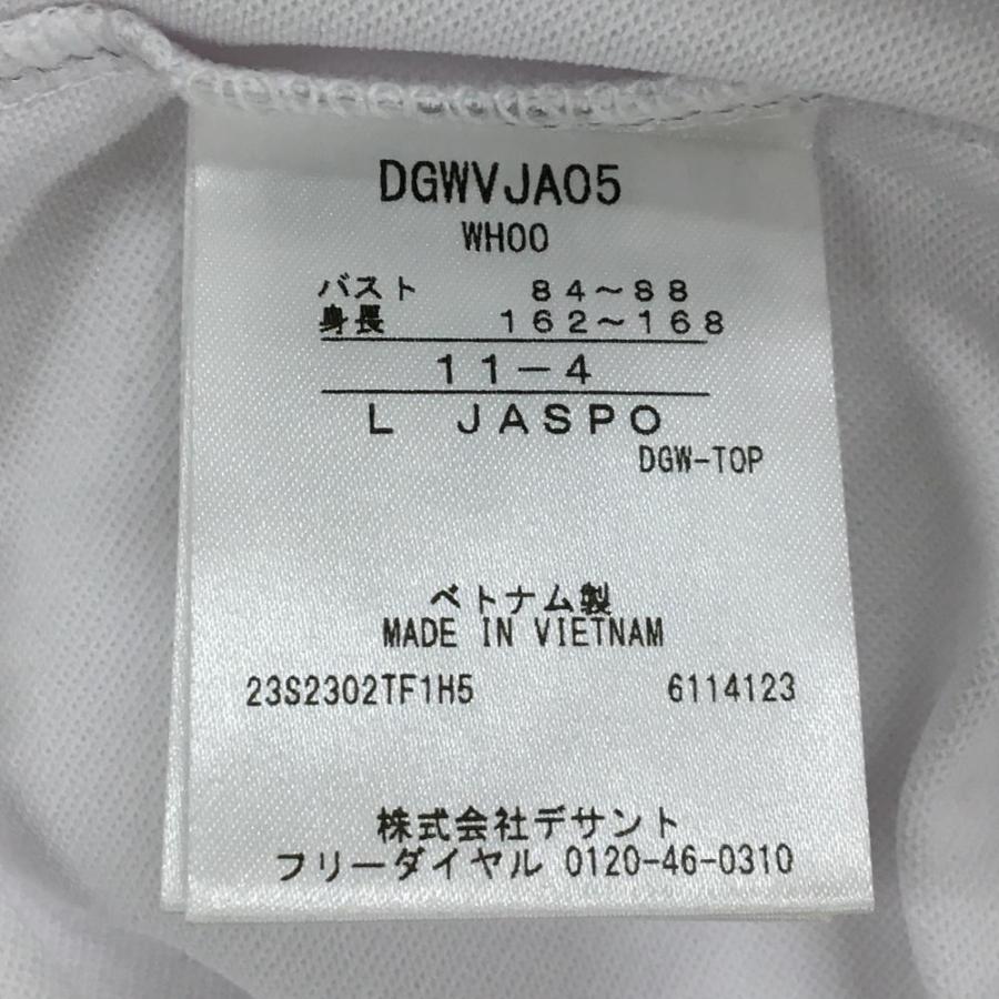 【新品】デサントゴルフ 半袖シャツ 白 パフスリーブ LUXE COLLECTION スワロフスキー 中田英寿 レディース L ゴルフウェア DESCENTEの画像