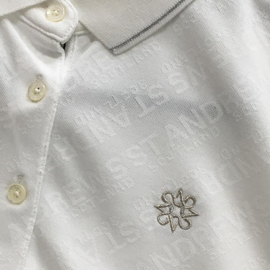 St ANDREWS 【美品】セントアンドリュース 半袖ポロシャツ 白×シルバー