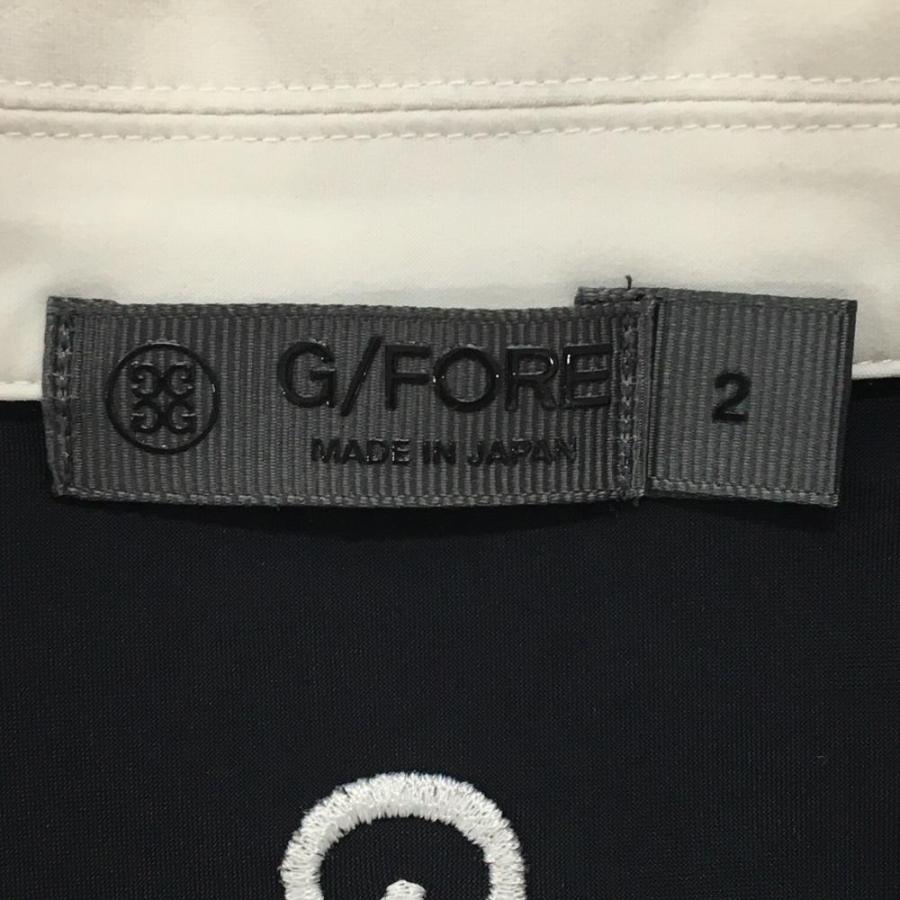 G/FORE（ジーフォア） 半袖ポロシャツ 黒×ライトグレー ハーフジップ