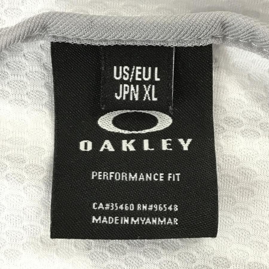 OAKLEY（オークリー） ジップパーカー 白×ライトグレー 総柄 メンズ XL