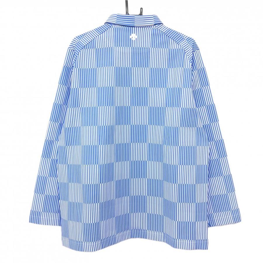 SRIXON 【超美品】スリクソンバイデサント 長袖ポロシャツ 白×ブルー