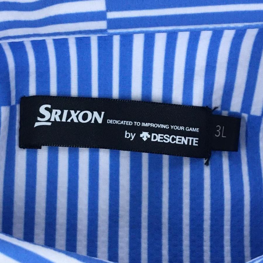 SRIXON 【超美品】スリクソンバイデサント 長袖ポロシャツ 白×ブルー