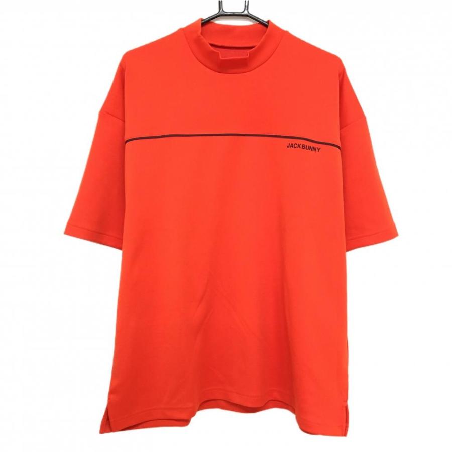 【新品】ジャックバニー 半袖ハイネックシャツ レッドオレンジ バックロゴ 吸水速乾 メンズ 6(XL) ゴルフウェア 2025年モデル Jack Bunny Jack Bunny!!（ジャックバニー） 【新品】ジャックバニー 半袖
