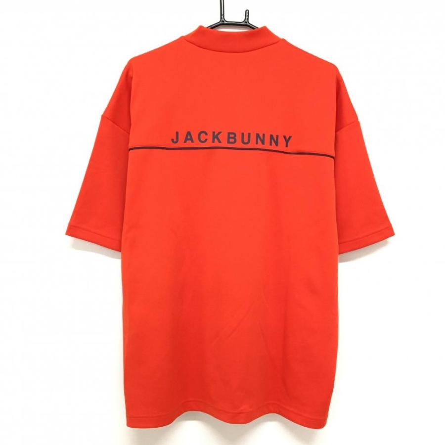 【新品】ジャックバニー 半袖ハイネックシャツ レッドオレンジ バックロゴ 吸水速乾 メンズ 6(XL) ゴルフウェア 2025年モデル Jack Bunny Jack Bunny!!（ジャックバニー） 【新品】ジャックバニー 半袖