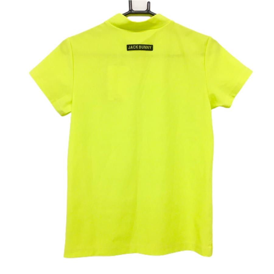【新品】ジャックバニー 半袖ハイネックシャツ グリーンイエロー ワッペン 吸汗速乾  レディース 1(M) ゴルフウェア Jack Bunny Jack Bunny!!（ジャックバニー） 【新品】ジャックバニー 半袖