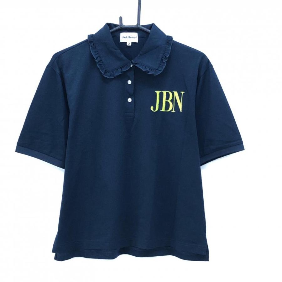  プリーツ カラー ポロシャツ 襟 フリル ネイビー ライン 半袖 Jack Bunny!!（ジャックバニー） 【超美品】ジャックバニー 半袖