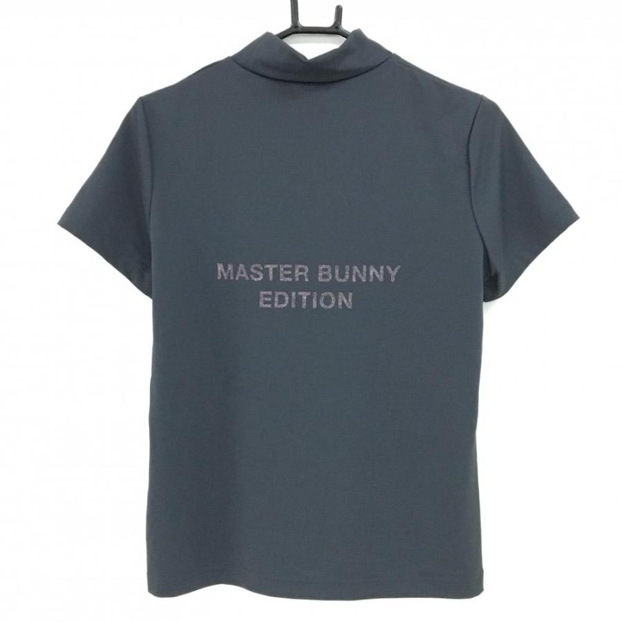 【超美品】マスターバニー 半袖ハイネックシャツ ダークグレー  レディース 2(L) ゴルフウェア 2024年モデル MASTER BUNNY EDITIONの画像