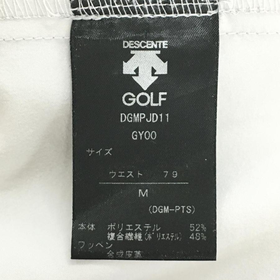 DESCENTE GOLF デサントゴルフ パンツ ライトグレー ロゴ刺しゅう黒