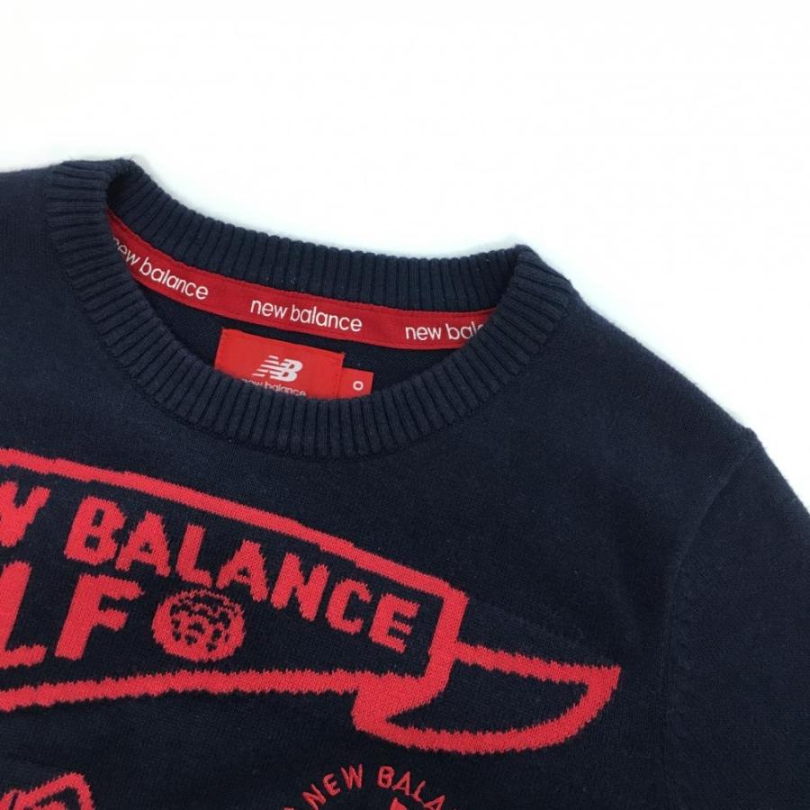 New Balance（ニューバランス） セーター ネイビー×レッド コットン混