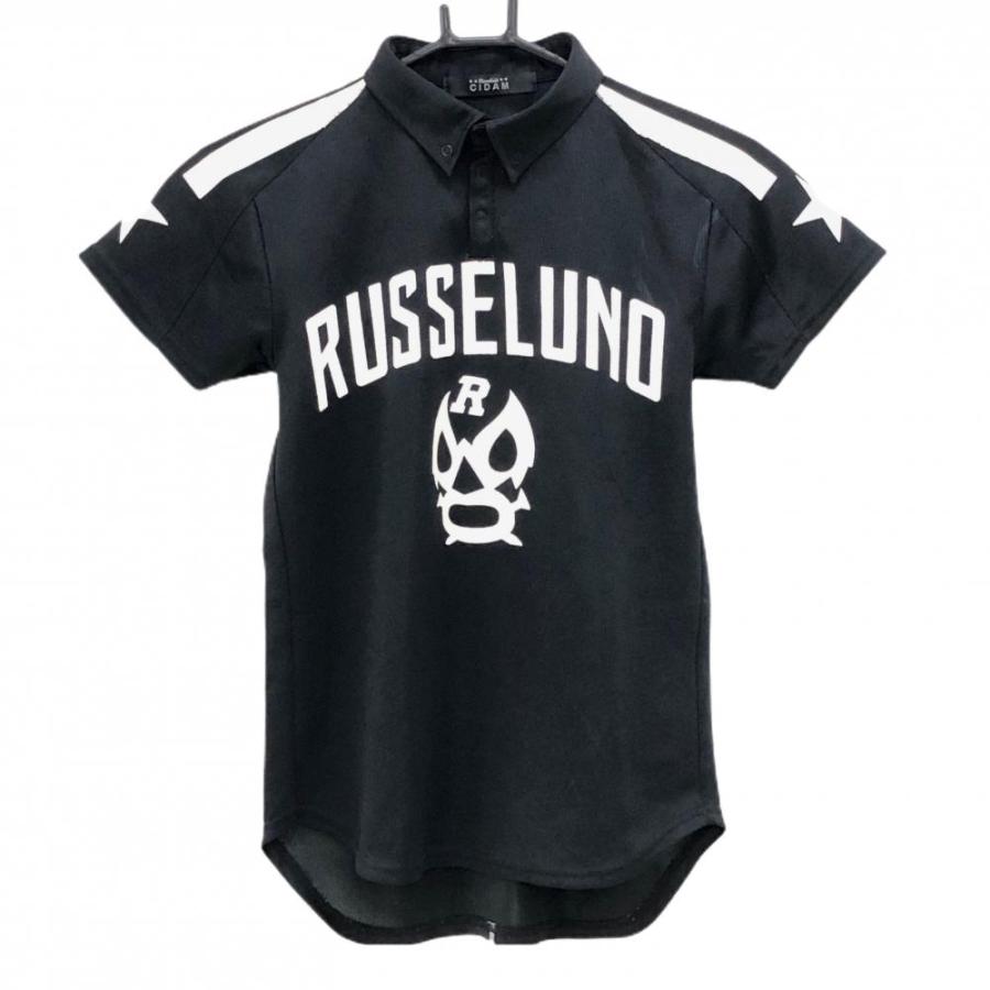 Russeluno（ラッセルノ） ラッセルノCIDAM 半袖ポロシャツ 黒×白 ロゴ