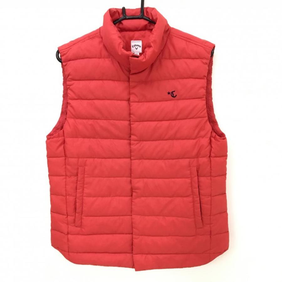 Callaway（キャロウェイ） ダウンベスト レッド ロゴネイビー スナップ
