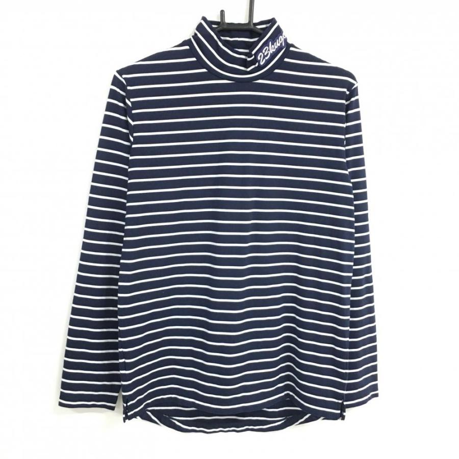 archivio ハイネックシャツ ネイビー ゴルフウェア 23区GOLF 【超美品】23区ゴルフ 長袖ハイネックシャツ ネイビー×白