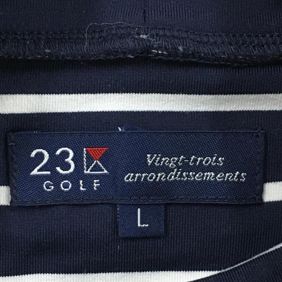 23区GOLF 【超美品】23区ゴルフ 長袖ハイネックシャツ ネイビー×白
