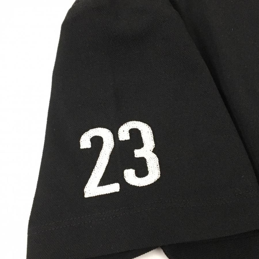23区GOLF 【超美品】23区ゴルフ 半袖ポロワンピース 黒 ロゴ ウエスト