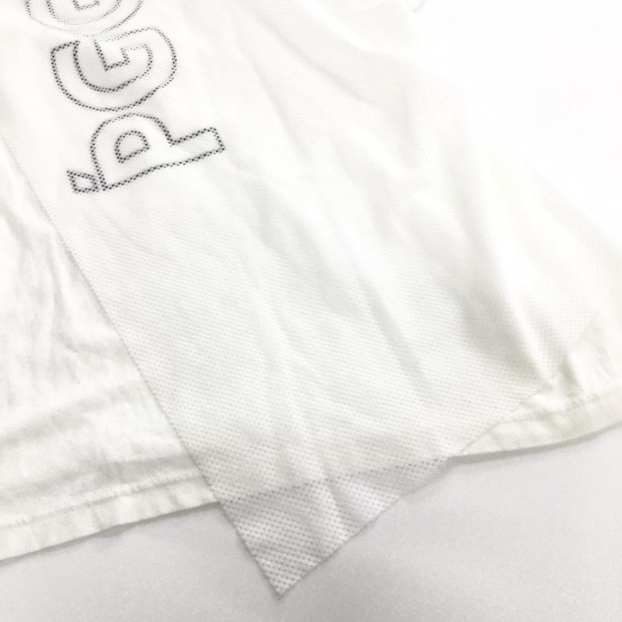 PGG PGGパーリーゲイツ Tシャツ 白 一部メッシュ ロゴプリント